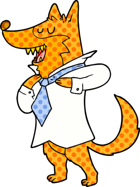 Ofis çalışanı Fox çizgi film karakteri bir insan tarafından çizilmiş.