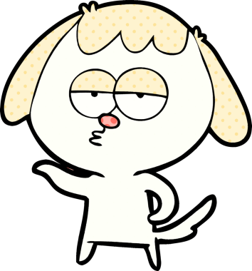 Bir insan tarafından çizilmiş, sıkılmış bir köpek.