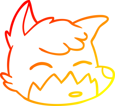 Bir insan tarafından çizilmiş bir tilki suratının sıcak çizgi çizimi