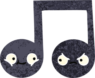 Bir insan tarafından çizilmiş bir notanın retro çizim tarzı karikatürü