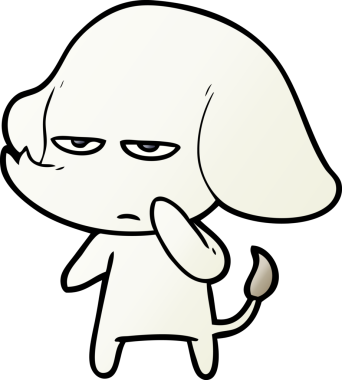 Bir insan tarafından çizilmiş kızgın bir fil.