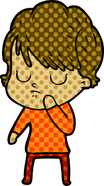 Bir insan tarafından çizilmiş karikatür kadın.