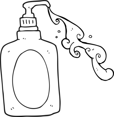 Bir insan tarafından çizilmiş siyah beyaz el sabunu.