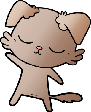 Bir insan tarafından çizilmiş şirin bir çizgi film köpeği.