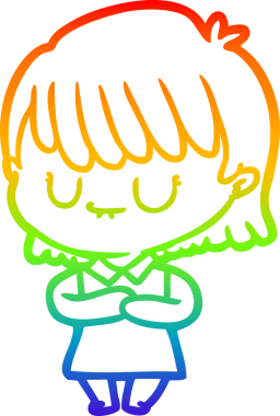 gökkuşağı gradyan çizimi bir insan tarafından çizilmiş bir karikatür kadın