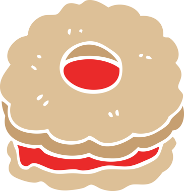 Bir insan tarafından çizilmiş çizgi film pijamalı bisküvi.