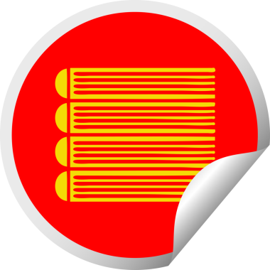 Bir insan tarafından çizilmiş kitap yığınının dairesel soyma etiketi.