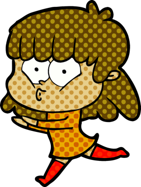 Bir insan tarafından çizilmiş ıslık çalan kız.