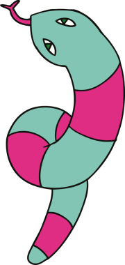 Bir insan tarafından çizilmiş uzun bir yılanın serbest çizimi.