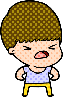 Çizgi film bir insan tarafından çizilmiş stresli adam