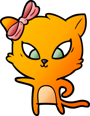 Bir insan tarafından çizilmiş çizgi film kedisi.