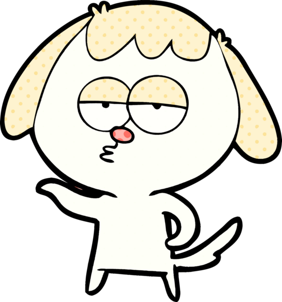 Bir insan tarafından çizilmiş, sıkılmış bir köpek.