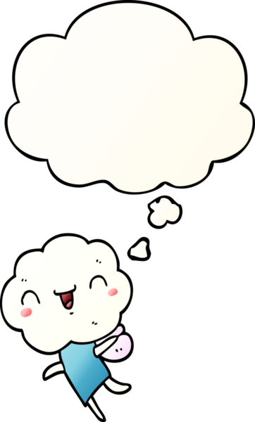 Düşünce baloncuğu olan, bir insan tarafından çizilmiş tatlı çizgi film başlıklı yaratık.