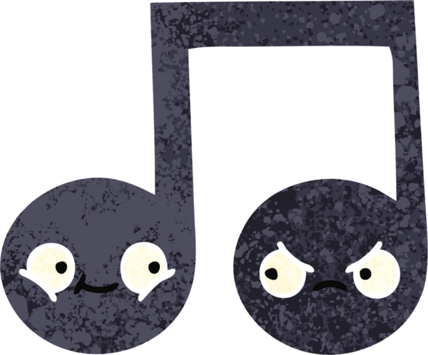 Bir insan tarafından çizilmiş bir notanın retro çizim tarzı karikatürü