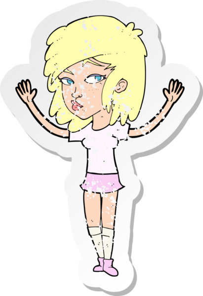 Bir insan tarafından çizilmiş bir karikatürün gerilimli çıkartması.