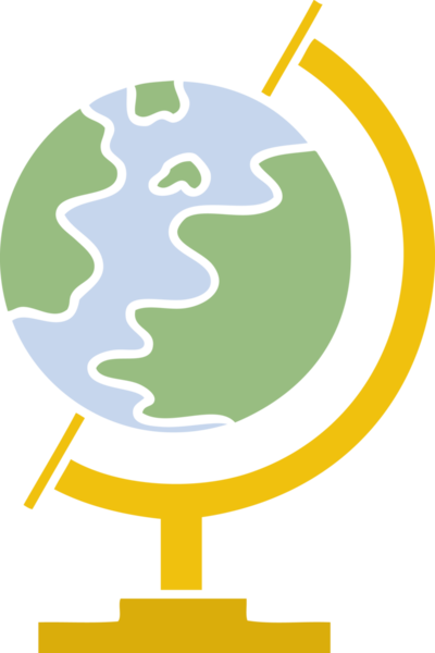 Bir insan tarafından çizilmiş düz renkli bir dünya karikatürü.