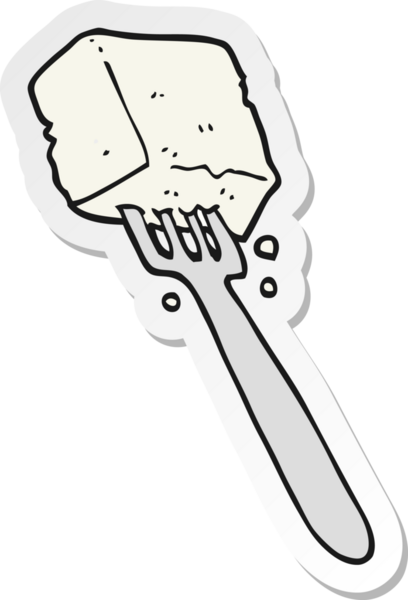 Bir insan tarafından çizilmiş çatallı tofunun çıkartması.