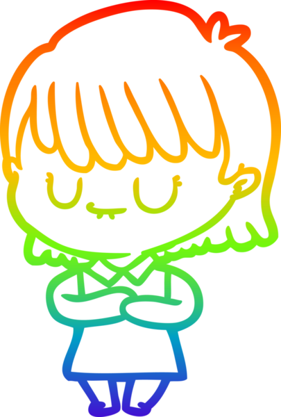 gökkuşağı gradyan çizimi bir insan tarafından çizilmiş bir karikatür kadın