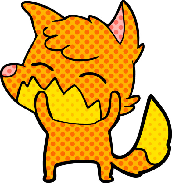 bir insan tarafından çizilmiş tilki çizgi filmi