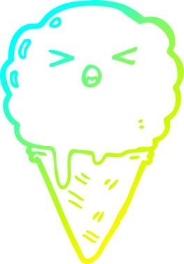 Bir insan tarafından çizilmiş dondurmanın soğuk gradyan çizgisi.