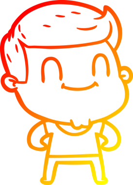 Bir insan tarafından çizilmiş, karikatür dostu bir adamın sıcak çizgi çizimi