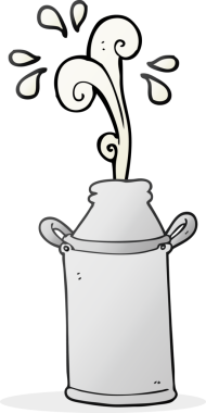 Bir insan tarafından çizilmiş serbest çizim süt fıçısı.