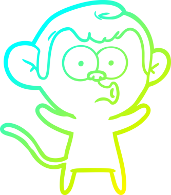 Bir insan tarafından çizilen soğuk gradyan çizgi çizimi bir maymunu şaşırttı