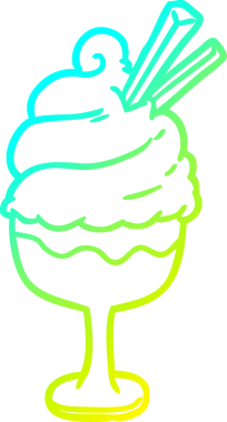 Bir insan tarafından çizilmiş dondurmanın soğuk gradyan çizgisi.