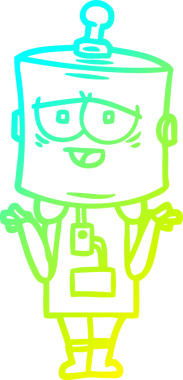 Bir insan tarafından çizilmiş soğuk gradyan robot çizimi