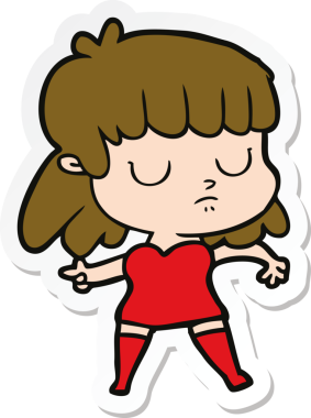 Bir insan tarafından çizilmiş ilgisiz bir karikatür çıkartması.