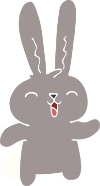 Bir insan tarafından çizilmiş mutlu tavşan.