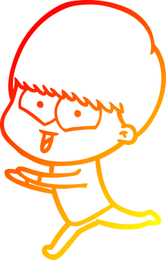 Bir insan tarafından çizilen mutlu bir çocuğun sıcak çizgi çizimi.