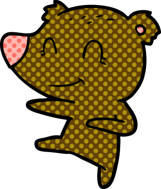 Bir insan tarafından çizilmiş gülen ayı çizgi filmi.