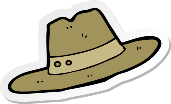 Bir insan tarafından çizilmiş bir çizgi film şapkasının çıkartması.