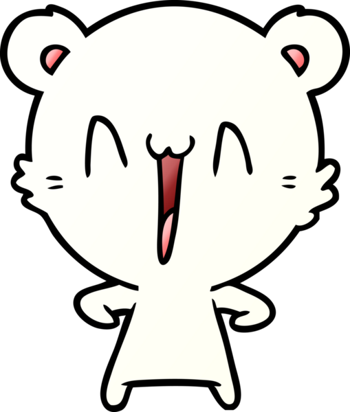 Bir insan tarafından çizilmiş mutlu kutup ayısı karikatürü