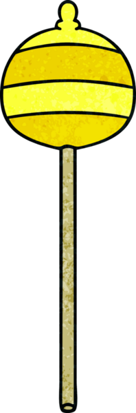 Bir insan tarafından çizilmiş tuhaf çizgi film altın asası.