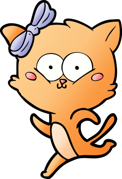 Bir insan tarafından çizilmiş çizgi film kedisi.