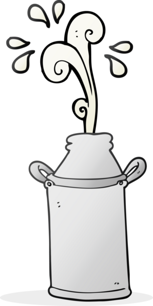 Bir insan tarafından çizilmiş serbest çizim süt fıçısı.