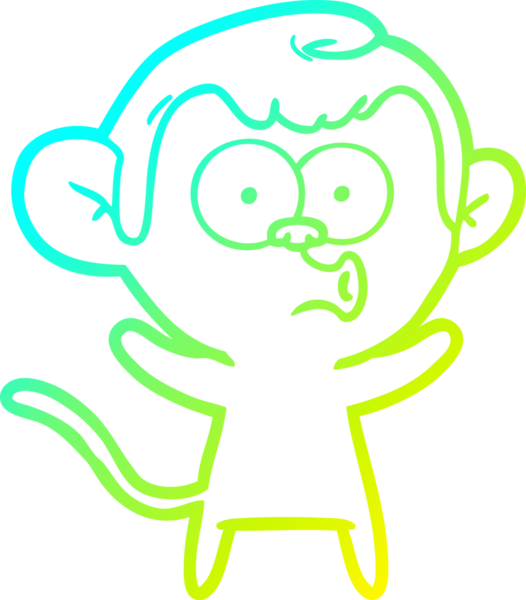 Bir insan tarafından çizilen soğuk gradyan çizgi çizimi bir maymunu şaşırttı