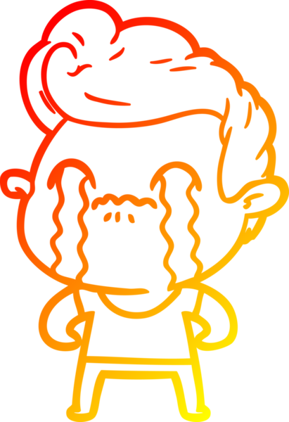 Bir insan tarafından çizilmiş ağlayan bir çizgi film karakteri çizimi.