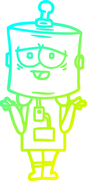 Bir insan tarafından çizilmiş soğuk gradyan robot çizimi