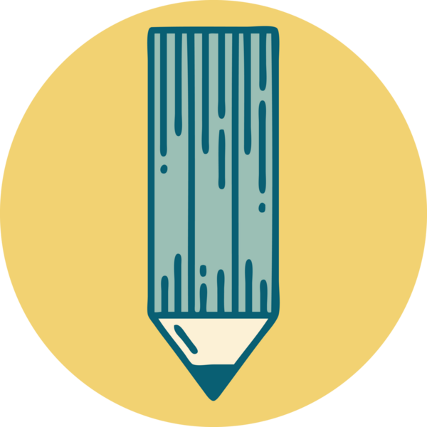 Bir insan tarafından çizilmiş bir kalemin ikonik dövme şekli