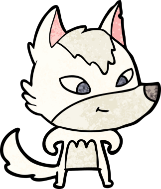 Bir insan tarafından çizilmiş dost canlısı bir kurt.