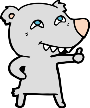 Bir insan tarafından çizilmiş bir çizgi film karakteri.