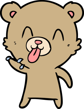 Bir insan tarafından çizilmiş kaba çizgi film ayısı.