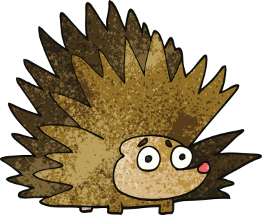 Bir insan tarafından çizilmiş çivili kirpi.