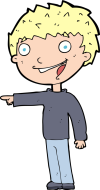 Bir insan tarafından çizilmiş mutlu çocuk çizgi filmi.