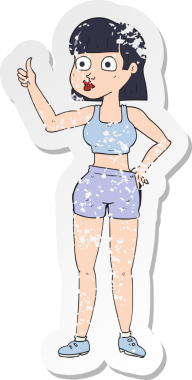 Bir insan tarafından çizilmiş bir spor salonunun gerilimli çıkartması.