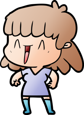 Bir insan tarafından çizilmiş karikatür kadın.