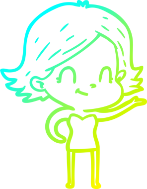 Bir insan tarafından çizilmiş soğuk gradyan çizgi çizimi.